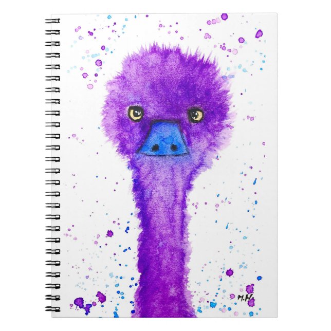 Carnet mignon mauve emu (Devant)
