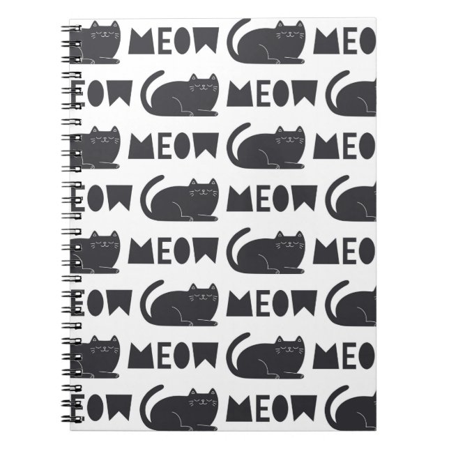 Carnet mignon motif de chat. illustration vintage (Devant)