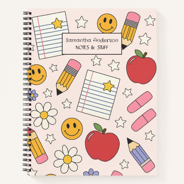 Carnet Mignon motif de rentrée scolaire |  Fournitures sc (Devant)
