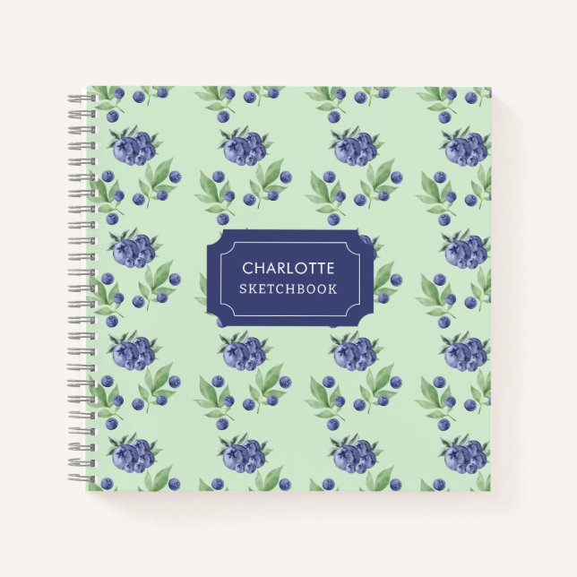 Carnet Mignon motif de sketch aquarelle de fruits de myrt (Devant)