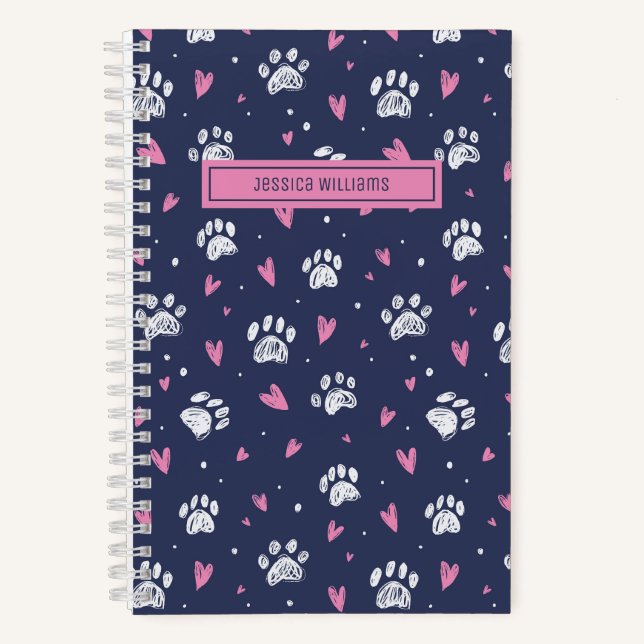 Carnet Mignon motif d'impression de patte de l'animal de  (Recto)