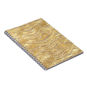 Carnet Mignon motif imprimé peau de tigre doré pour amour