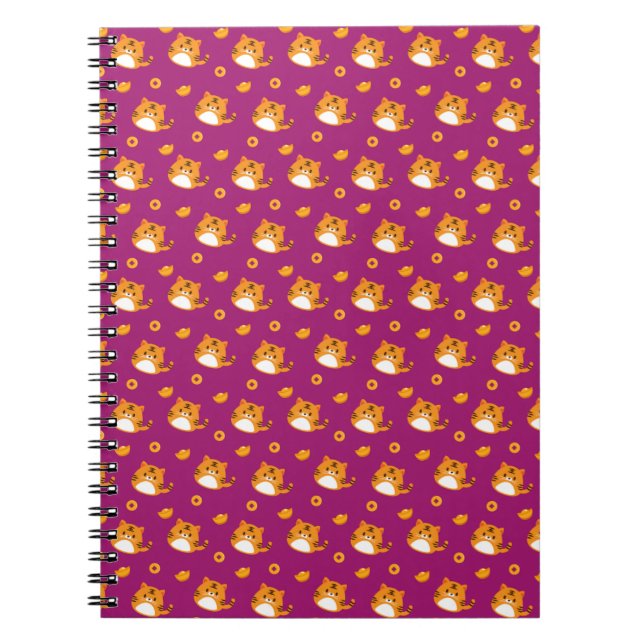 Carnet Mignon motif sans couture de chat de dessin animé  (Devant)