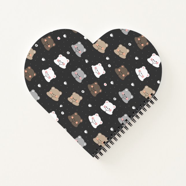 Carnet Mignon motif sans couture d'ours endormis dans des (Dos)