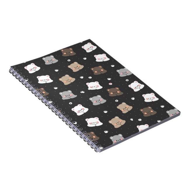 Carnet Mignon motif sans couture d'ours endormis dans des (Côté Droit)