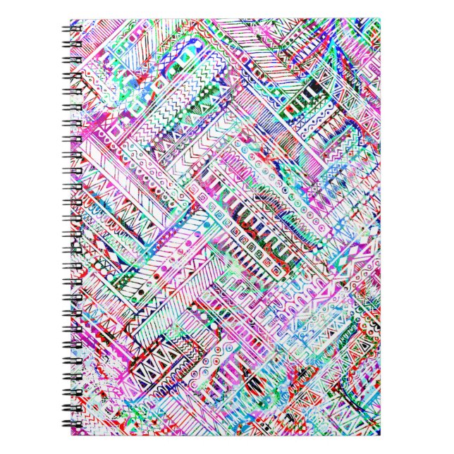 Carnet Mignon motif tribal coloré (Devant)