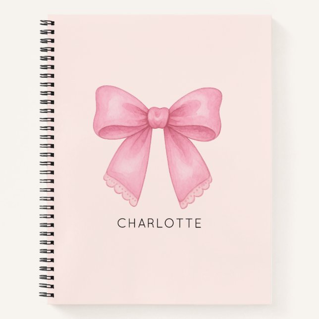 Carnet Mignon Nœud Aquarelle Coquette (Devant)