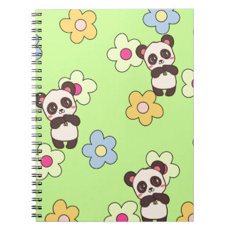 Carnet Mignon Panda & Fleur Motif Kawaii