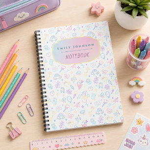 Carnet Mignon Personnalisé  Motifs Colorés Nom de l'enfan