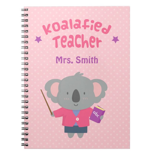 Carnet Mignon Professeur Koala Ours Amusant de Jeu de Mot (Devant)