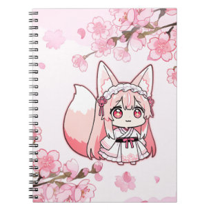 Carnet Mignon Renarde Chibi Rose Pastel