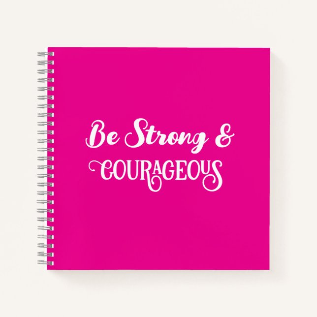 Carnet Mignon Rose Chaud Fort et Courageux Simple (Devant)