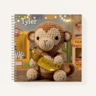 Carnet Mignon singe et éléphant au crochet