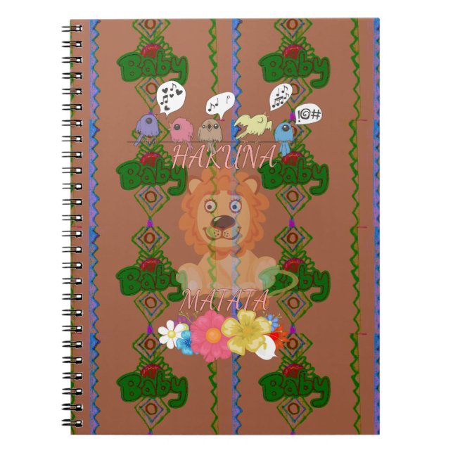 Carnet Mignonne Bébé Lion King : Hakuna Matata Design (Devant)