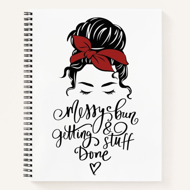 Carnet Mignonne Bun Messy Se Faire Faire Faire Des Choses (Devant)