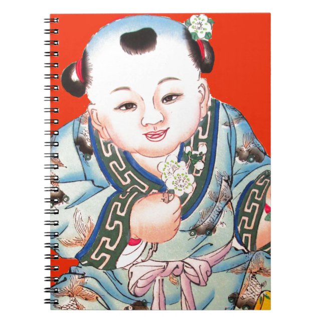 Carnet Mignonne Chinois rire bon bouddha de chance sur ro (Devant)