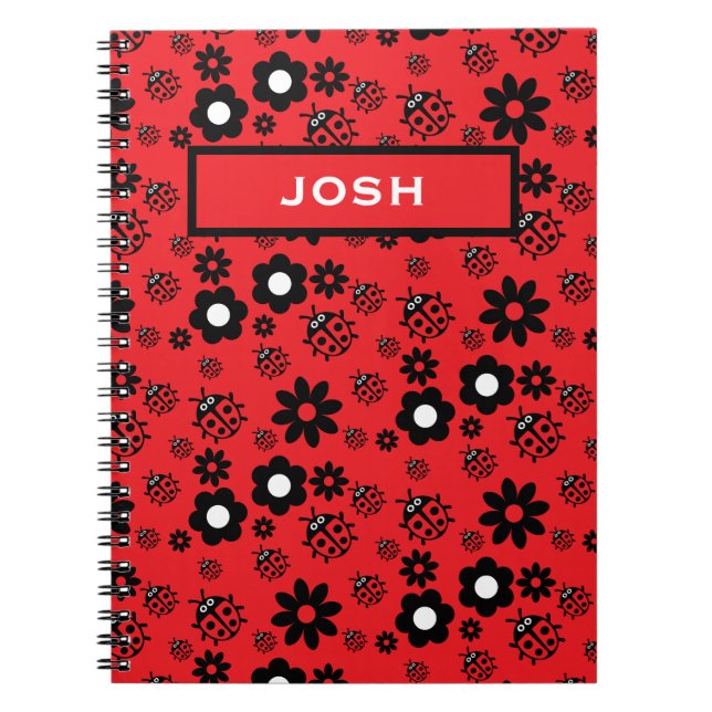 Carnet Mignonne coccinelle à motifs (Devant)