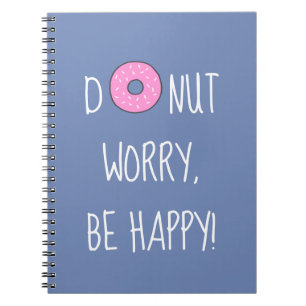 Carnet Mignonne Donut Soyez heureux rose et violet