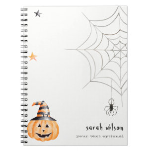 Carnet Mignonne Éffrayante Halloween Citrouille Spider We