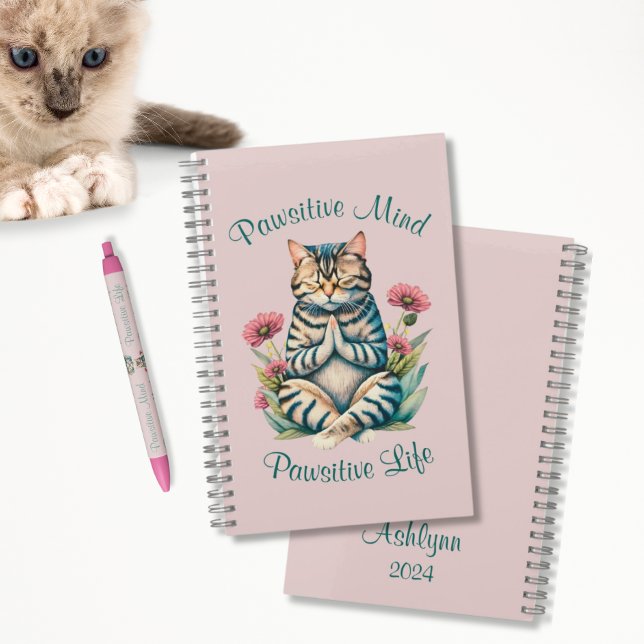 Carnet Mignonne méditation Cat LOA Manifeste Gratitude (Cute Meditating Cat LOA Manifesting Gratitude Journal Notebook Diary)