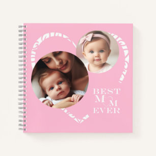 Carnet Mignonne "Meilleure maman jamais" Coeur 3-Photo, r