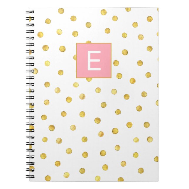Carnet Mignonne Monogramme Première fille rose Motif poin (Devant)