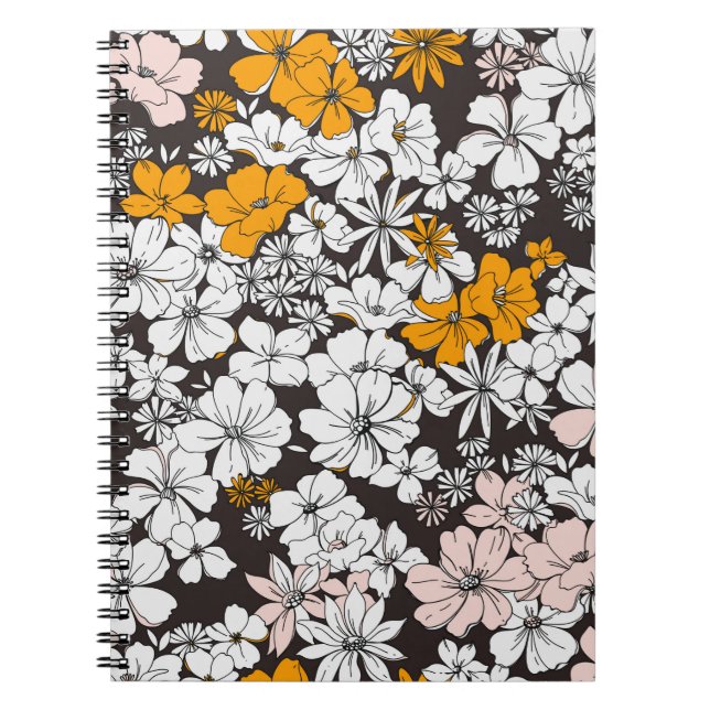 Carnet Mignonne Motif Floral Simples Et Simples. Chariot  (Devant)