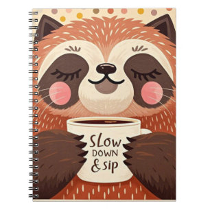 Carnet Mignonne paresse de dessin avec des yeux somnolent