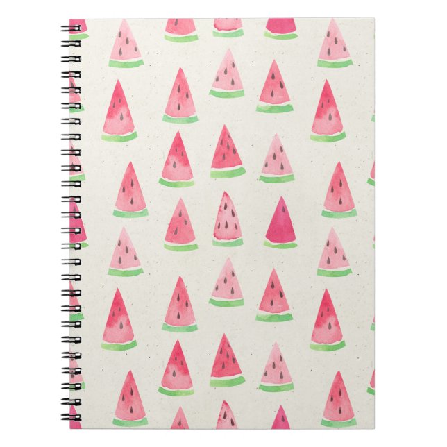 Carnet Mignonne pastèque : motif d'aquarelle transparente (Devant)
