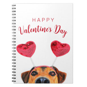 Carnet Mignonne Saint Valentin Funny Chien Coeur Headband