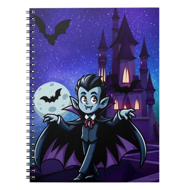 Carnet Mignonne, whimsical Halloween vampire (Devant)