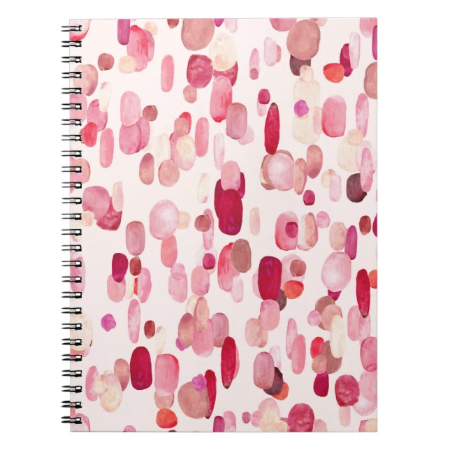 Carnet Mignonnes Zones Rouges Roses Simples (Devant)