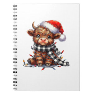 Carnet Mignons feux de Noël Vache Highland Funny Noël
