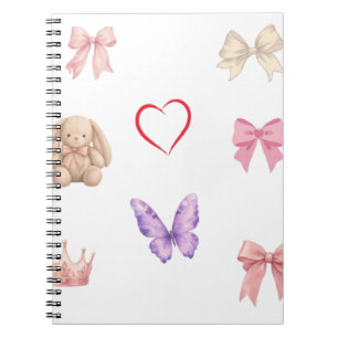 Carnet Mignons Nœuds Pastel Kawaii Lapin Papillon Cœur Co