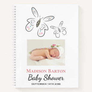 Carnet Mignons papillons et points Baby shower fille
