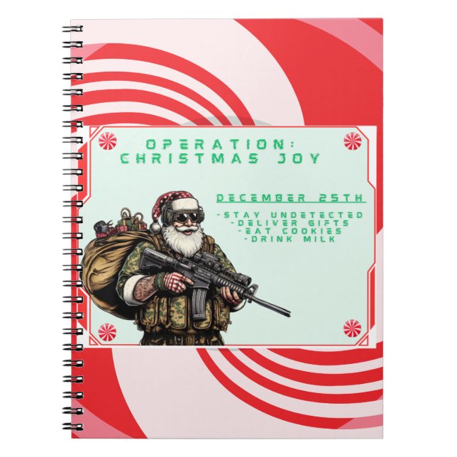 Carnet Militaire amusant/Père Noël de Noël (Devant)