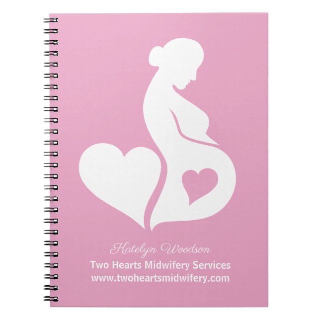 Carnet Mineure Doula Belle Grossesse Rose personnalisé (Devant)