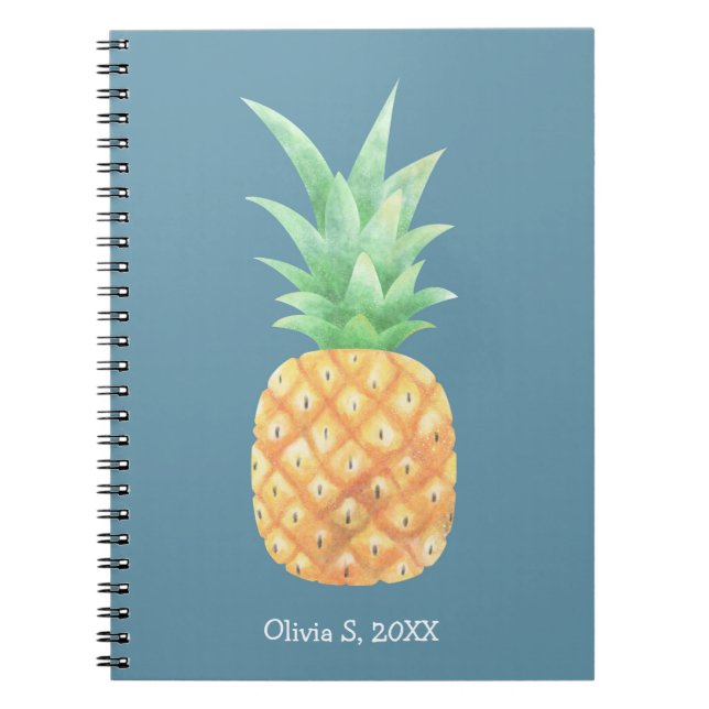 Carnet Mini ananas doré personnalisé (Devant)
