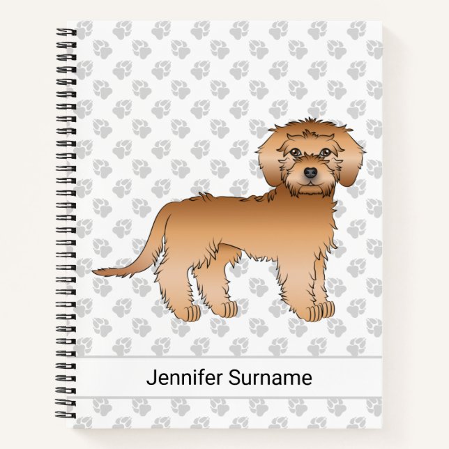 Carnet Mini Goldendoodle abricot Chien de dessin animé &  (Devant)