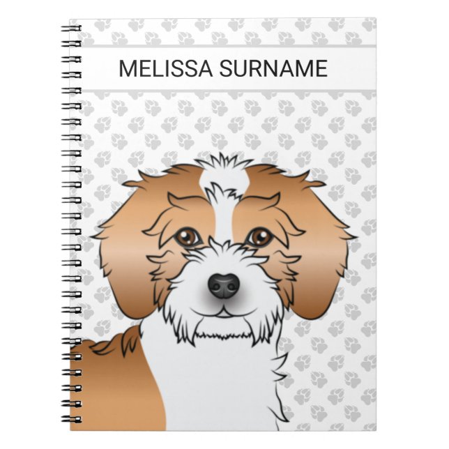 Carnet Mini Goldendoodle abricot particolore Chien (Devant)