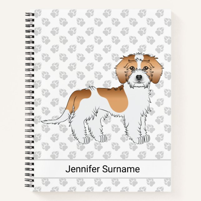 Carnet Mini Goldendoodle couleur abricot parti-color (Devant)