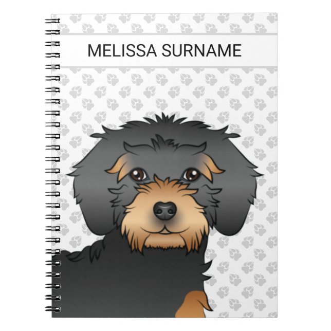 Carnet Mini Goldendoodle noir et fauve Chien de dessin an (Devant)
