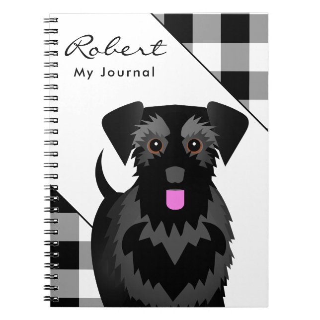 Carnet Miniature noire ou tatan standard Schnauzer (Devant)