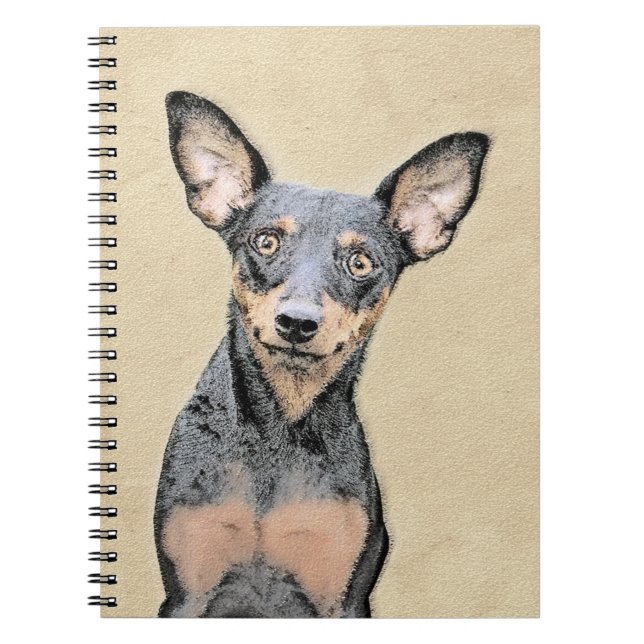 Carnet Miniature Pinscher Peinture mignonne Chien Art ori (Devant)