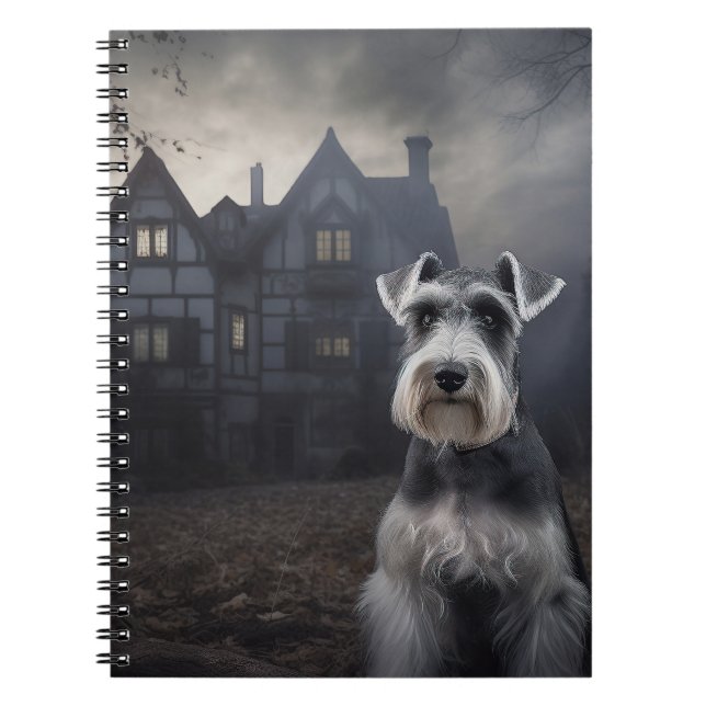 Carnet Miniature Schnauzer Halloween Épouvantable (Devant)