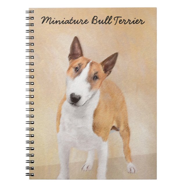 Carnet Miniature Taureau Terrier Peinture - Joli Original (Devant)