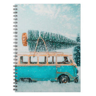 Carnet Miniature voiture antique transportant arbre de no