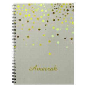 Carnet Minimal blanc avec Parties scintillant Confetti en