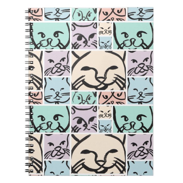 Carnet Minimal Cats Line Art Collage (Devant)