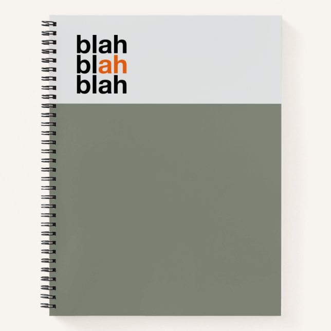 Carnet Minimal Color Block Notebook – Blah Blah Blah (Devant)